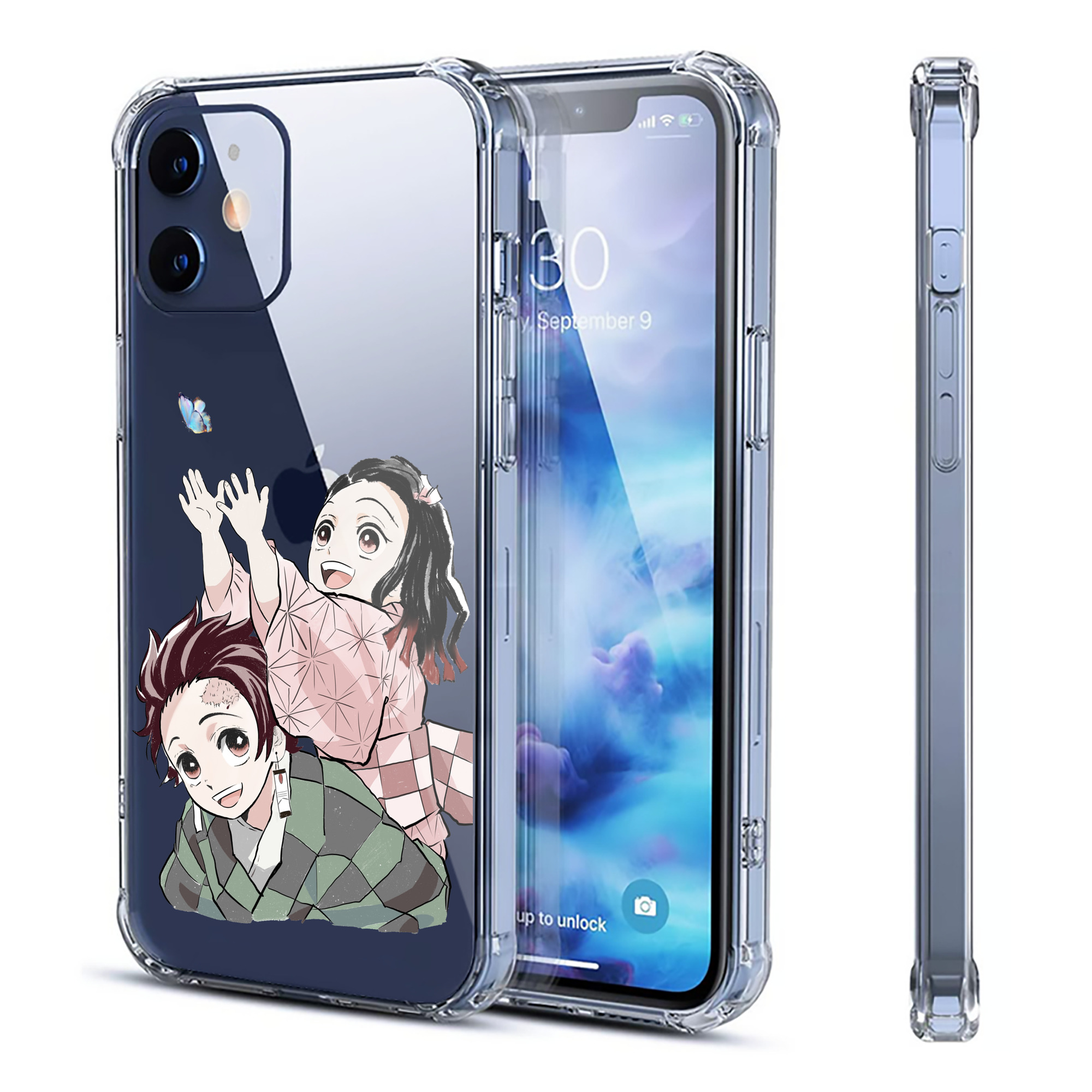 （画像用） 鬼滅の刃（きめつのやいば）竈門 禰󠄀豆子／かまど ねずこ Kamado Nezuko 【iPhone 12シリーズ対応】透明スマホケース（クリアソフトケース）